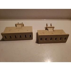 2 Pc Swivel 3 Outlet Indoor Wall Plug Current Tap Power 125V AC Adapter